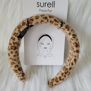 Surell Faux Fur Leopard Headband